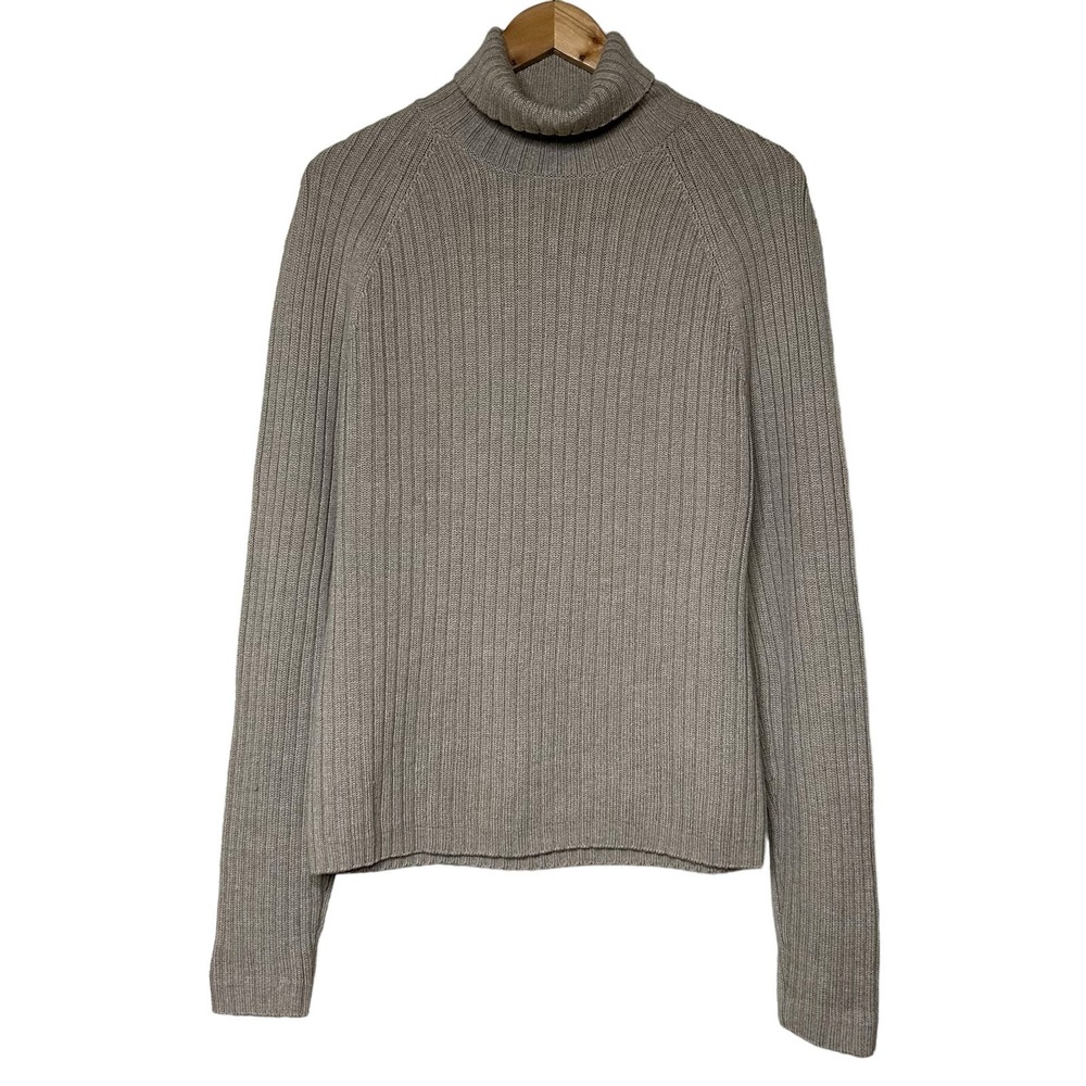 J. Crew Ribbed Turtleneck Sweater in Heather Taupe